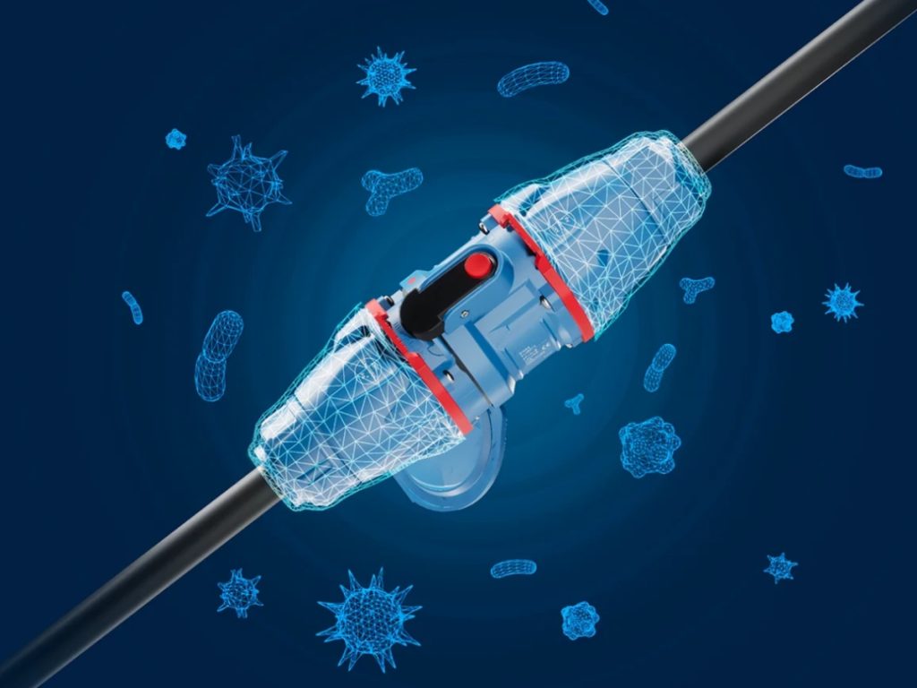 Hygienischer MARECHAL® Steckverbinder mit antibakterieller AG+ Technologie - MARECHAL ELECTRIC Hygienischer MARECHAL®-Steckverbinder mit antibakteriellem AG+ Schutz gegen Keime und Bakterien
