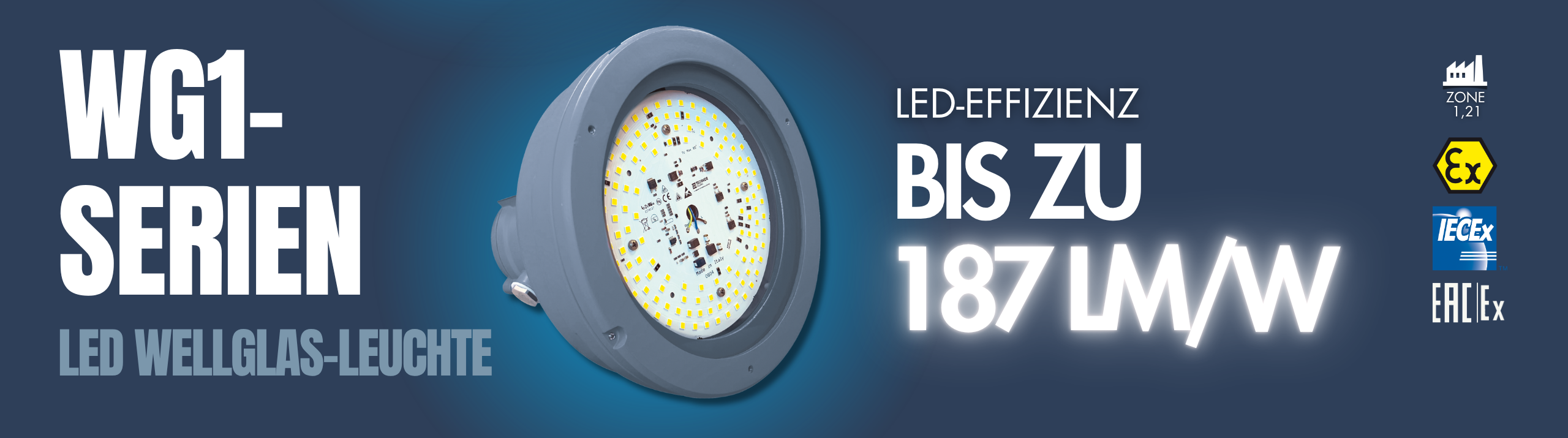 WG1 SERIE Energieeffizient LED Beleuchtung fuer ATEX Zone 1 21 von TECHNOR