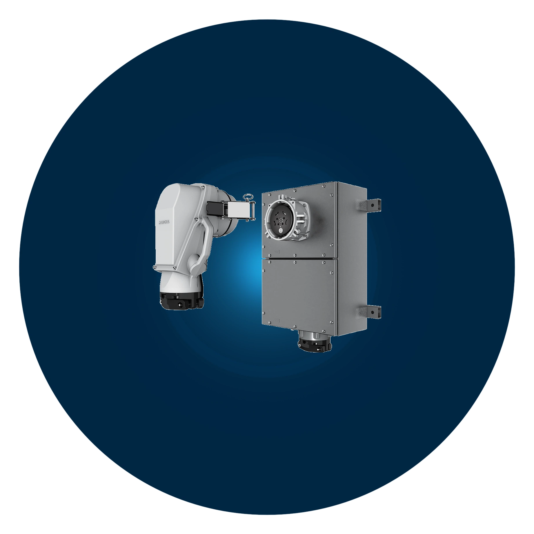 Industrial socket P66 metal with auxiliary and pilot contacts for control and command.